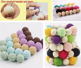 img 1 attached to 🔮 100 Pack of Round Wood Beads 20 mm: Unfinished Spacer Beads for DIY Bracelet, Hand-Made Crafts & Art Supplies