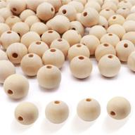 🔮 100 pack of round wood beads 20 mm: unfinished spacer beads for diy bracelet, hand-made crafts & art supplies logo