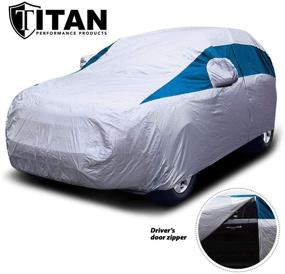 img 3 attached to 🚗 Waterproof Titan Lightweight Car Cover (Bondi Blue) for Mid-Size SUVs - Compatible with Ford Explorer, Jeep Grand Cherokee, and More - Measures 206 Inches with Driver-Side Door Zipper