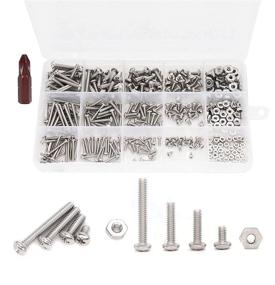 img 4 attached to 360pcs #2-56#4-40#6-32 Pan Head Phillips 304 Stainless Steel Screws and Hex Nuts Assortment Kit, Small Screws Kit, Plain Finish by binifiMux