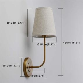 img 1 attached to 🛋️ Stylish Pathson Vintage Wall Sconce, 2-Pack 1-Light Wall Light with Linen Fabric Lamp Shade, Ideal for Bedroom and Living Room Decor, Antique Brass Finish