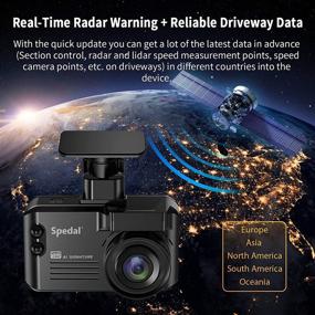 img 1 attached to 🚗 Spedal 3-in-1 Combined Radar Detector for Cars with Dashcam and GPS - 140° Wide Angle Full HD 1296P Camera, WDR Night Vision, Global Speed Limits Data, Laser Detection + 32GB Card Included