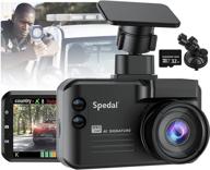 🚗 spedal 3-in-1 combined radar detector for cars with dashcam and gps - 140° wide angle full hd 1296p camera, wdr night vision, global speed limits data, laser detection + 32gb card included logo