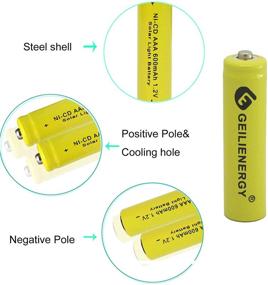 img 2 attached to 🔋 Pack of 12 GEILIENERGY AAA NiCd Solar Light Batteries - Rechargeable 1.2V 600mAh Triple A Batteries for Garden Solar Lamp Lights