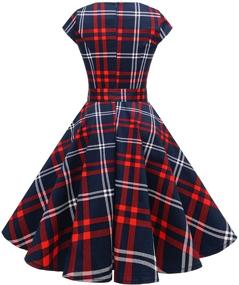 img 1 attached to Dressystar Vintage Christmas Rockabilly RedWhitePlaids Women's Clothing in Dresses