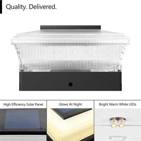 img 3 attached to 🌞 Davinci Lighting Cubed Solar Outdoor Post Cap Lights - 4x4 5x5 6x6 - Bright LED Light for Fence, Deck, Garden, or Patio Posts (2 Pack) - Enhanced SEO