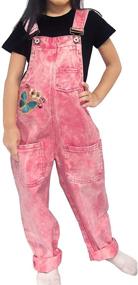 img 3 attached to Vintage Adjustable Girls Rompers: Peacolate 4-15T for Little and Big Girls - Loose Bib Overalls Jeans Denim Jumpsuits