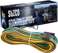 🔌 suzco 36 ft 4-wire 4-flat trailer light wiring harness extension kit with custom-made 28 ft male and 8 ft female, including 4 ft white ground wire, 4-way plug 4 pin male and female extension, wishbone-style design and sae j1128 compatibility logo