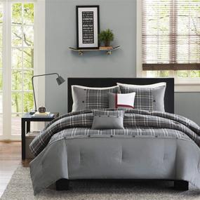 img 3 attached to 🛏️ Impressive Intelligent Design Daryl 5 Piece Comforter Set in Grey for Full/Queen Beds - ID10-177