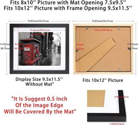 img 2 attached to Black 10x12 Picture Frames - Solid Wood Display Frame with Mat 🖼️ for 8x10 Photos - Wall Mount or Tabletop Home Decor - Black 10x12