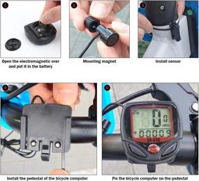 img 1 attached to 🚴 TLOG Waterproof Bike Speedometer with LCD Display - Auto ON/Off Cycling Odometer for Mountain Bikes, Road Bikes, E-bikes, Folding Bikes, and More