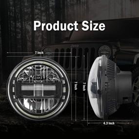 img 1 attached to 🚦 DOT Approved JL Headlights | 7 Inch Headlights with JL Headlight Mounting Bracket Adapters for Jeep Wrangler JL JLU Sahara Rubicon Sport 2018-2020 | 2PCS | Black