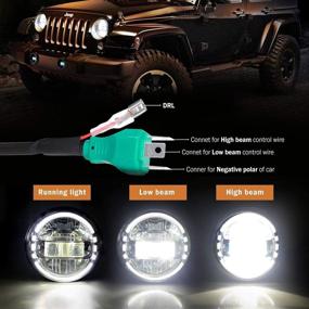 img 3 attached to 🚦 DOT Approved JL Headlights | 7 Inch Headlights with JL Headlight Mounting Bracket Adapters for Jeep Wrangler JL JLU Sahara Rubicon Sport 2018-2020 | 2PCS | Black