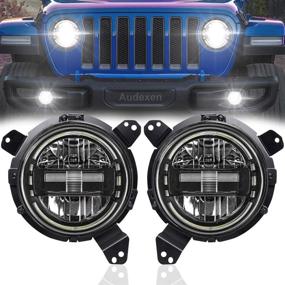 img 4 attached to 🚦 DOT Approved JL Headlights | 7 Inch Headlights with JL Headlight Mounting Bracket Adapters for Jeep Wrangler JL JLU Sahara Rubicon Sport 2018-2020 | 2PCS | Black