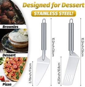 img 3 attached to Stainless Steel Pie Server Set - 4 Piece Pie Spatula with Serrated Cake Cutter, Comfortable Handle for Easy Grip, Ideal for Cutting and Serving Desserts, Brownies, Pizza, and Cake