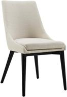 🪑 modway viscount mid-century modern beige fabric kitchen dining chair logo