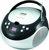 📻 naxa electronics npb-251bk: компактный портативный cd-плеер с am/fm стерео радио, черный логотип