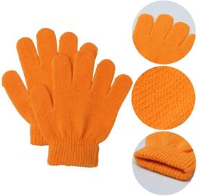 img 2 attached to 🧤 12 Pairs Cooraby Kids Warm Magic Gloves for Winter, Stretchy Knit Gloves for Boys and Girls