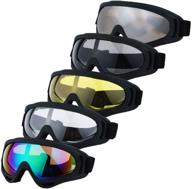 🏍️ ljdj motorcycle goggles set of 5 - dirt bike atv motocross protective combat tactical military glasses for men women kids youth adult - anti-uv, adjustable, offroad riding goggles logo