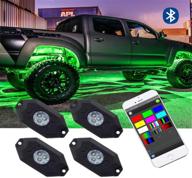 🚗 улучшите свою поездку с помощью комплекта mushan 4-pod multi-color rgb led light - bluetooth-управление для внедорожников, грузовиков, лодок и яхт логотип