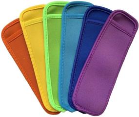 img 3 attached to Reusable Popsicle Sleeves Ice Pop Holder Bags for Kids (6 Pack) - Ice Freezer Protective Covers