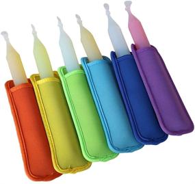 img 4 attached to Reusable Popsicle Sleeves Ice Pop Holder Bags for Kids (6 Pack) - Ice Freezer Protective Covers