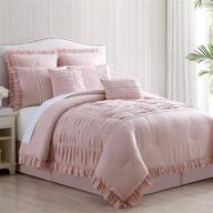 🛏️ amrapur overseas antonella king comforter set, mauve - 8-piece pleated design logo