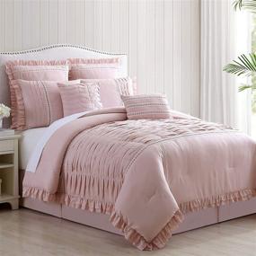 img 4 attached to 🛏️ Amrapur Overseas Antonella King Comforter Set, Mauve - 8-Piece Pleated Design