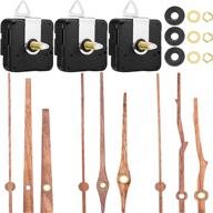 3 piece walnut wood clock hands mechanism kit with long shaft clock movement - replacement for 14 inch clock logo