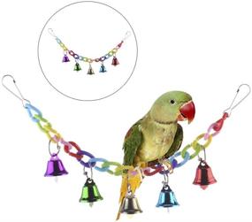 img 3 attached to 🐦 Hypeety Bird Parrot Ringer Bells Toy: Colourful Hanging Swing Bridge Ladder for Pet Hamster and Parrot - Acrylic Chew Perch with Metal Bell - Lovebird Cage Accessories