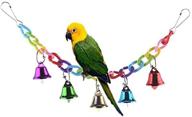 🐦 hypeety bird parrot ringer bells toy: colourful hanging swing bridge ladder for pet hamster and parrot - acrylic chew perch with metal bell - lovebird cage accessories логотип