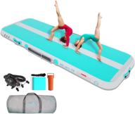 🤸 welandfun air mat tumble track: inflatable gymnastics tumbling mat with electric air pump - perfect for home, gym, yoga, training, cheerleading, outdoor activities, beach, park - available in 10ft/13ft/16ft/20ft lengths and 4/6/8 inch thickness логотип