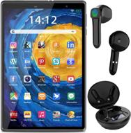 📱 8-inch tablet + free bluetooth headset, 3gb ram + 32gb rom 128gb expandable memory, android 10 quad core 5.0 mp dual camera 1280 x 800 ips hd display gps fm bluetooth wi-fi tablets -black: versatile and feature-packed device logo