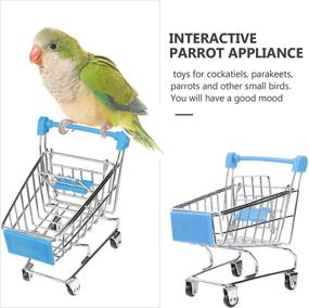 img 1 attached to 🦜 UEETEK Parakeet Budgie Toys: Mini Shopping Cart for Intelligent Training and Playtime for Pet Birds