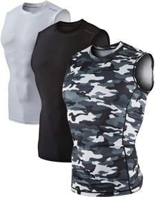 img 4 attached to 🏋️ Enhance Performance with DEVOPS Men's Athletic Compression Shirts - 2~3 Pack Sleeveless