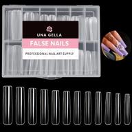 💅 una gella full cover nail tips square nails tips 120 pcs - ideal for salon & diy nail art with xxl extra long & tapered square design - no c curve logo