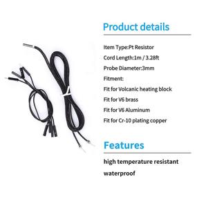 img 1 attached to 🌡️ PT1000-550BW Temperature Sensor Probe: High-Temp Resistance with Convenient 3D Printer Connection