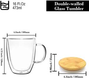 img 3 attached to Bamboo Double Wall Borosilicate Coffee Tea Cup