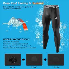 img 3 attached to Compression Leggings Athletic Underwear Training Sports & Fitness