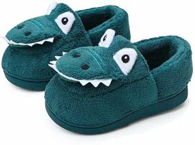 img 1 attached to 🦖 Dino-themed Westilely Slippers: Non-Slip Indoor Shoes for Boys