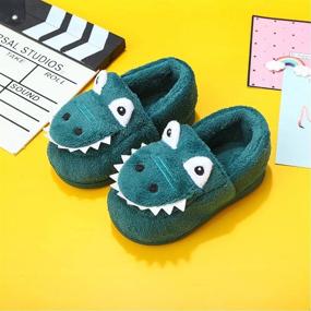 img 3 attached to 🦖 Dino-themed Westilely Slippers: Non-Slip Indoor Shoes for Boys