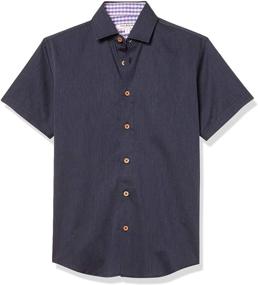 img 3 attached to Isaac Mizrahi Boy's Classic Button Shirt - Boys' Clothing and Tops: Tees & Shirts