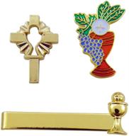 🙏 first communion boys tie clip and chalice pin accessory pack by westmon works: complete set for a memorable day logo