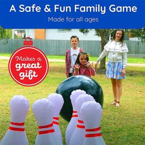 img 3 attached to Giggle N Go Kids Bowling Set - Ideal Indoor & Outdoor Games for Children. Hilariously Fun and Giant Yard Games for All Ages. Exciting Sports Games for Outdoors and Indoors.