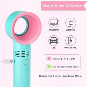 img 2 attached to 🌀 Upgraded Portable Rechargeable Handheld Lash Fan for Eyelash Extension Application - Kugge Mini Bladeless Eyelash Fan Dryer (Green)