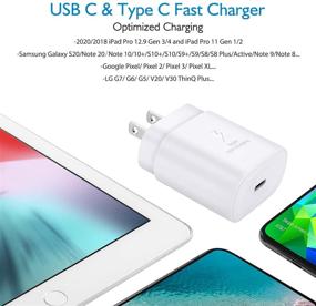 img 2 attached to 🔌 High-Speed 30W USB C Fast Charger for iPad Pro, iPad Air, Mac Book Air, Samsung Galaxy, Google Pixel - Includes 6.6ft USB C to C Charging Cord