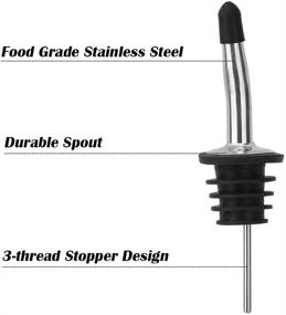 img 1 attached to 🍸 Complete 5-Pack Stainless Steel Liquor Pour Spouts Set with Double Jiggers and Accessories - SourceTon