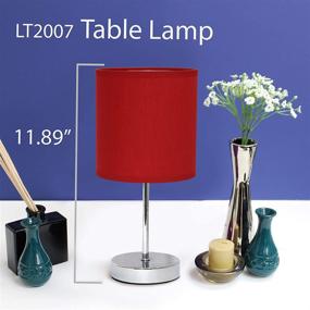 img 2 attached to 🔴 Red Fabric Shade Chrome Mini Basic Table Lamp LT2007-RED - Simple Designs