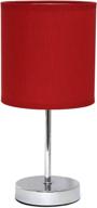 🔴 red fabric shade chrome mini basic table lamp lt2007-red - simple designs logo