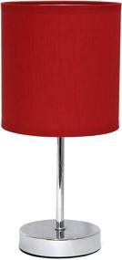 img 4 attached to 🔴 Red Fabric Shade Chrome Mini Basic Table Lamp LT2007-RED - Simple Designs